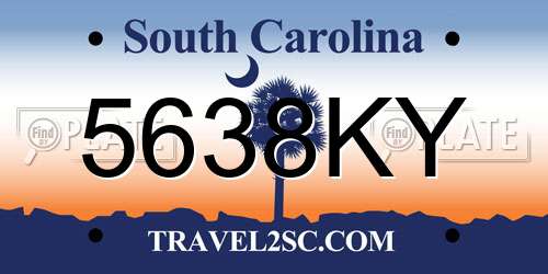 5638KY South Carolina License Plate