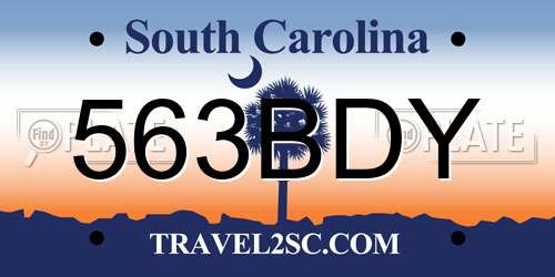 563BDY South Carolina License Plate