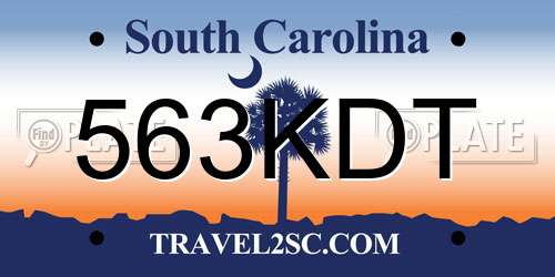 563KDT South Carolina License Plate