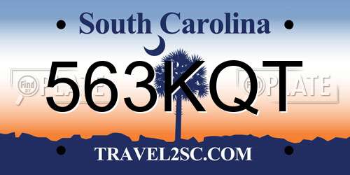 563KQT South Carolina License Plate