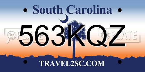 563KQZ South Carolina License Plate