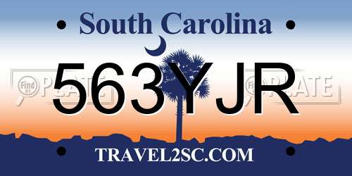 563YJR South Carolina License Plate