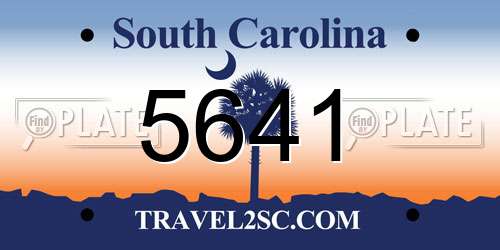 5641 South Carolina License Plate