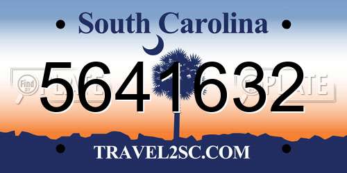 5641632 South Carolina License Plate