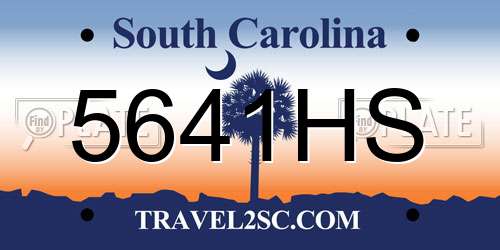 5641HS South Carolina License Plate