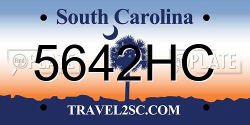 5642HC South Carolina License Plate