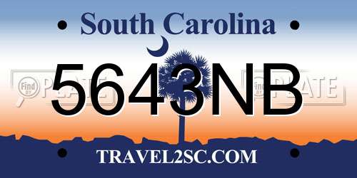 5643NB South Carolina License Plate