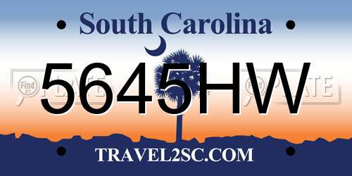 5645HW South Carolina License Plate