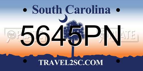5645PN South Carolina License Plate