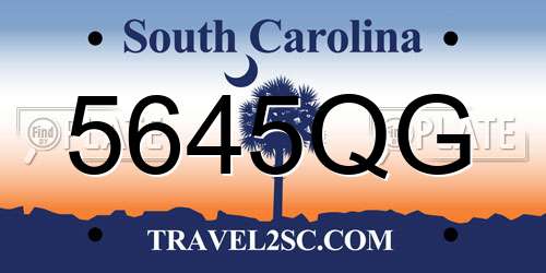5645QG South Carolina License Plate
