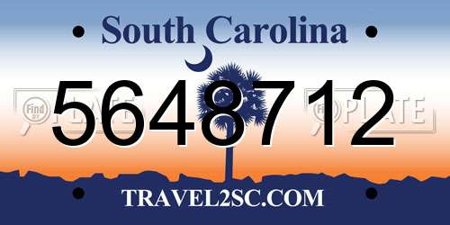 5648712 South Carolina License Plate