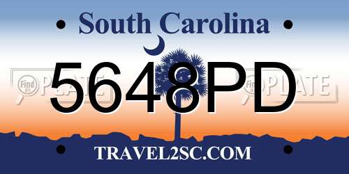5648PD South Carolina License Plate