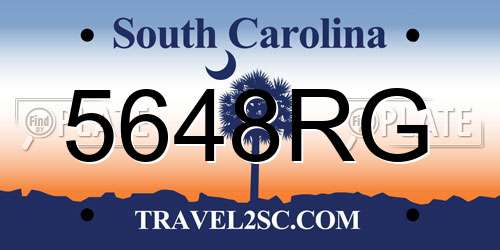 5648RG South Carolina License Plate