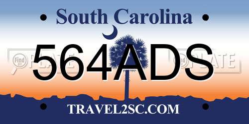 564ADS South Carolina License Plate