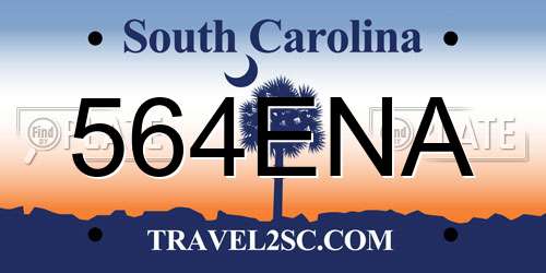 564ENA South Carolina License Plate
