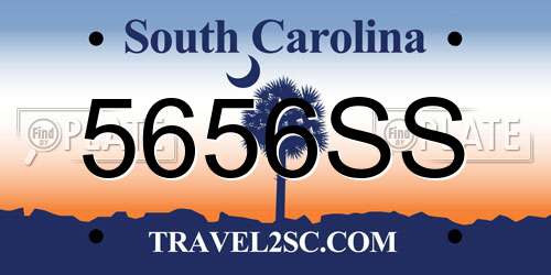 5656SS South Carolina License Plate