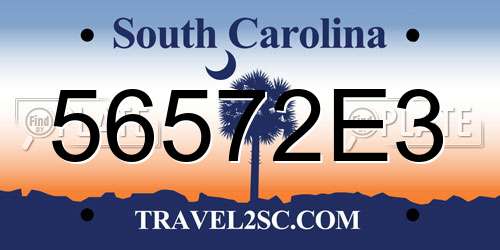 56572E3 South Carolina License Plate