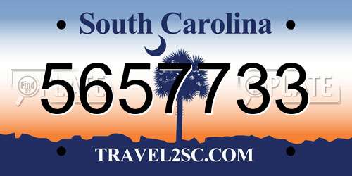 5657733 South Carolina License Plate
