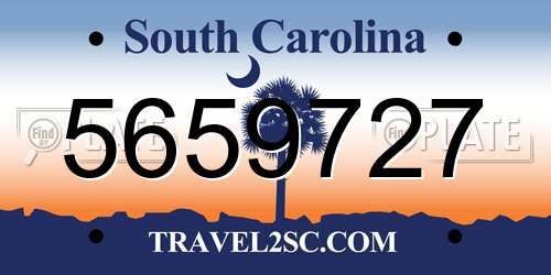 5659727 South Carolina License Plate
