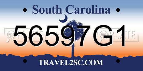 56597G1 South Carolina License Plate