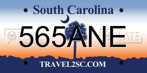 565ANE South Carolina License Plate