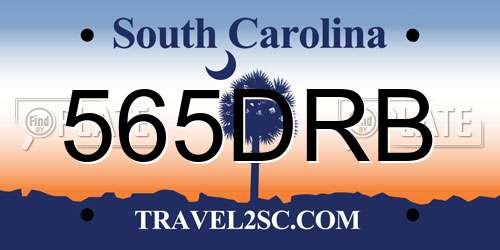 565DRB South Carolina License Plate