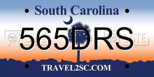 565DRS South Carolina License Plate