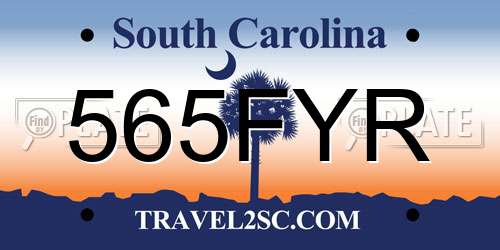 565FYR South Carolina License Plate