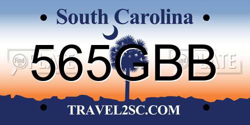 565GBB South Carolina License Plate