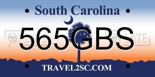 565GBS South Carolina License Plate