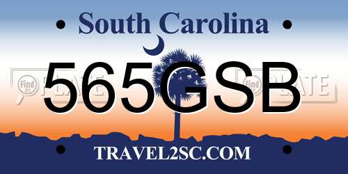 565GSB South Carolina License Plate