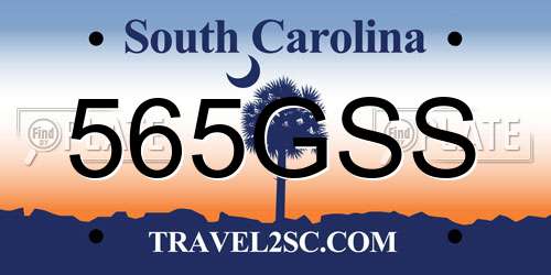 565GSS South Carolina License Plate