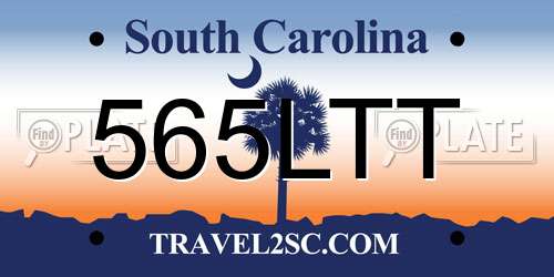 565LTT South Carolina License Plate