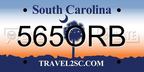 565ORB South Carolina License Plate