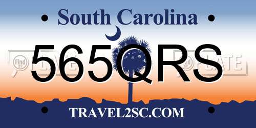 565QRS South Carolina License Plate