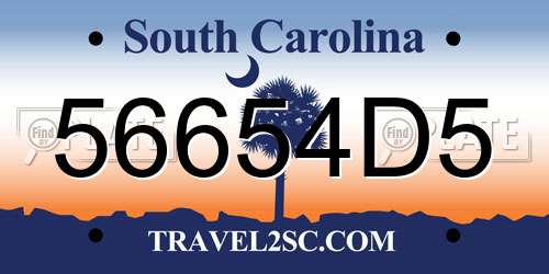 56654D5 South Carolina License Plate