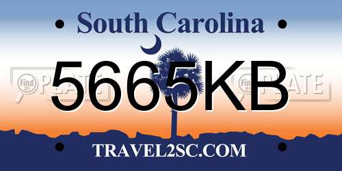 5665KB South Carolina License Plate