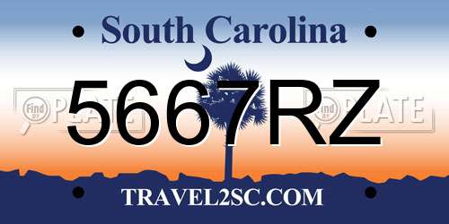 5667RZ South Carolina License Plate