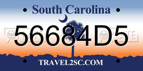 56684D5 South Carolina License Plate