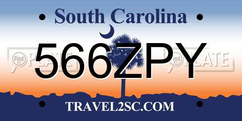 566ZPY South Carolina License Plate