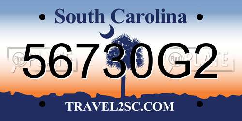 56730G2 South Carolina License Plate