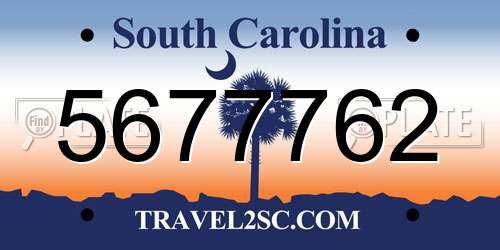 5677762 South Carolina License Plate