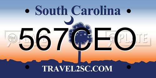 567CEO South Carolina License Plate