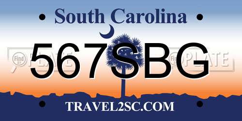 567SBG South Carolina License Plate
