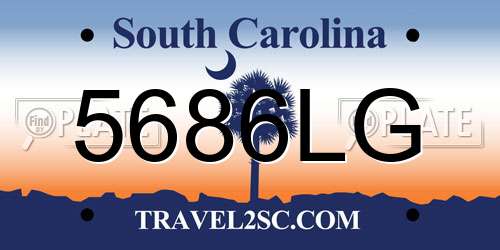 5686LG South Carolina License Plate