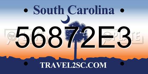 56872E3 South Carolina License Plate