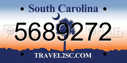 5689272 South Carolina License Plate