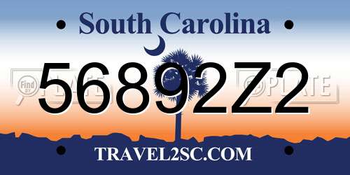 56892Z2 South Carolina License Plate