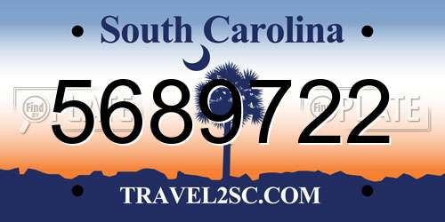 5689722 South Carolina License Plate