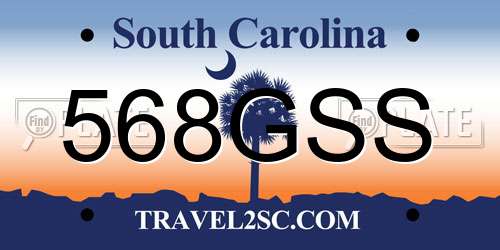 568GSS South Carolina License Plate
